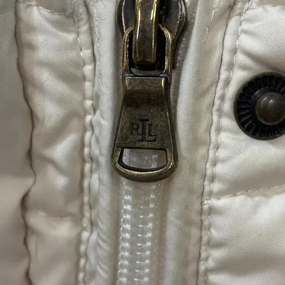 Lauren by Ralph Lauren cream puffer jacket size Large - Picture 5 of 8